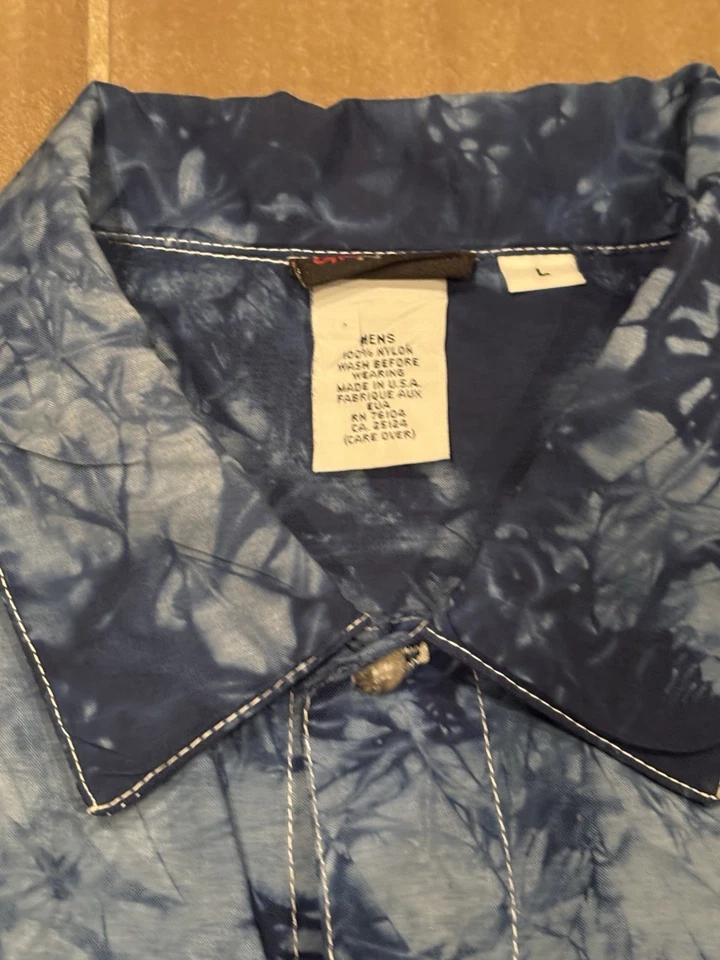 Camisa Gramicci Azul Tie Dye Manga Corta Nylon Ligera Botón Para Hombre’s L Foto 4 de 4