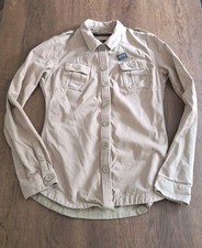 Women Beige Khaki Cotton Superdry Jacket Size Uk Medium Military Style 