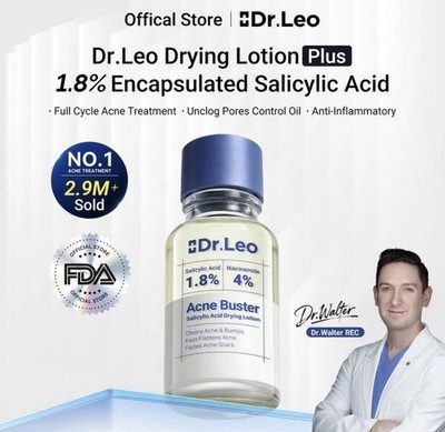 Dr. Leo 1.8% Salicylic Acid Drying Lotion   Acne Treatment for Face, 0.34 fl oz