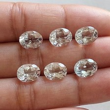 Oval Faceted Cut 5x7mm White Topaz Making For Gemstone