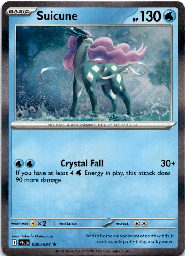 Me02: Phantasmal Flames Suicune Holo Rare 026/094