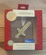 Hallmark Premium Oro Ornamento Minecraft Espada Navidad Walmart Exclusivo NUEVO