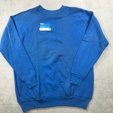 Vintage 80s 90s Tultex Sweatshirt Men's XL Blue Raglan Sleeve Deadstock Crew