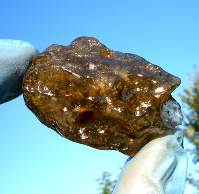 Libyan Desert Glass Meteorite Tektite impact specimen( 170 crt) Super Dark AAAA+