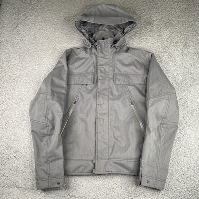 NAU Jacket Mens Small Gray Full Zip Windbreaker Hooded Lightweight Eco Circle