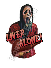 Ghostface Scream Liver Alone Horror Die Cut Waterproof Sticker