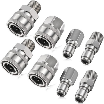 #ad 3 8 Inch Pressure Washer Quick Connect FittingsStainless 8 Pack sliver $33.11