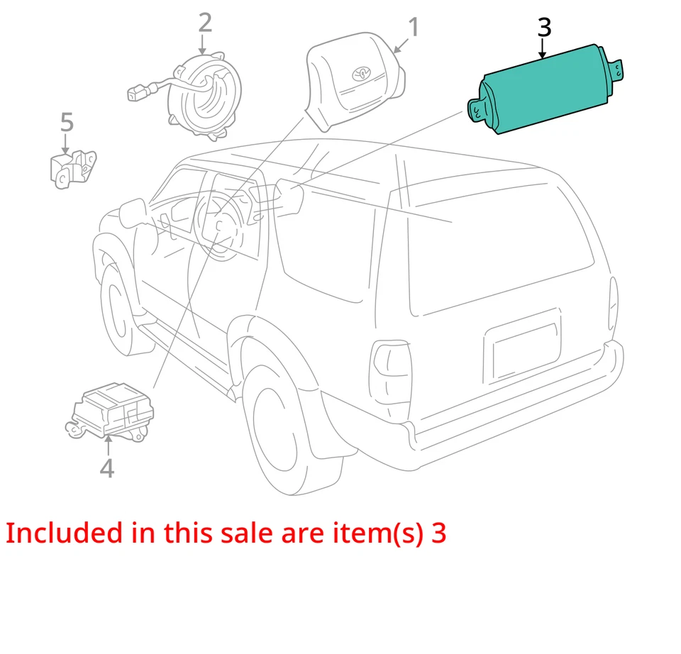 Airbag Air Bag Passenger Fits 96-97 4 RUNNER 29383942 - Изображение 4 из 4