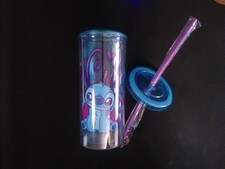 DISNEY STITCH -    2 CUTE    20 oz TUMBLER TRAVEL CUP Lid  Straw 20 Oz NEW