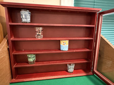 Vitrina de madera de vidrio/pelotas de golf con puerta de vidrio con bisagras y ganchos para colgar