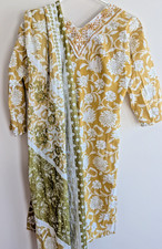 Kurta Salwar Set 3 Pcs Cotton Readymade Printed Embroidery Party Festive Wear L