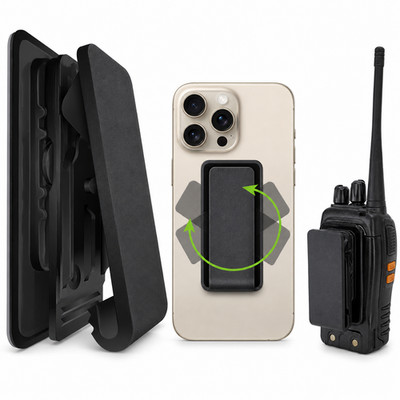 Stick On Phone Belt Clip 360 Degree Swivel Holder for iPhone Samsung Pixel