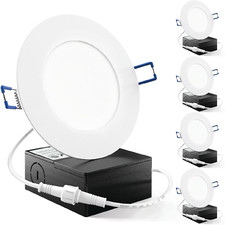 Sunco 4 Inch LED Recessed Lights, Slim Canless Ceiling Lighting, 650 LM, 10W 60