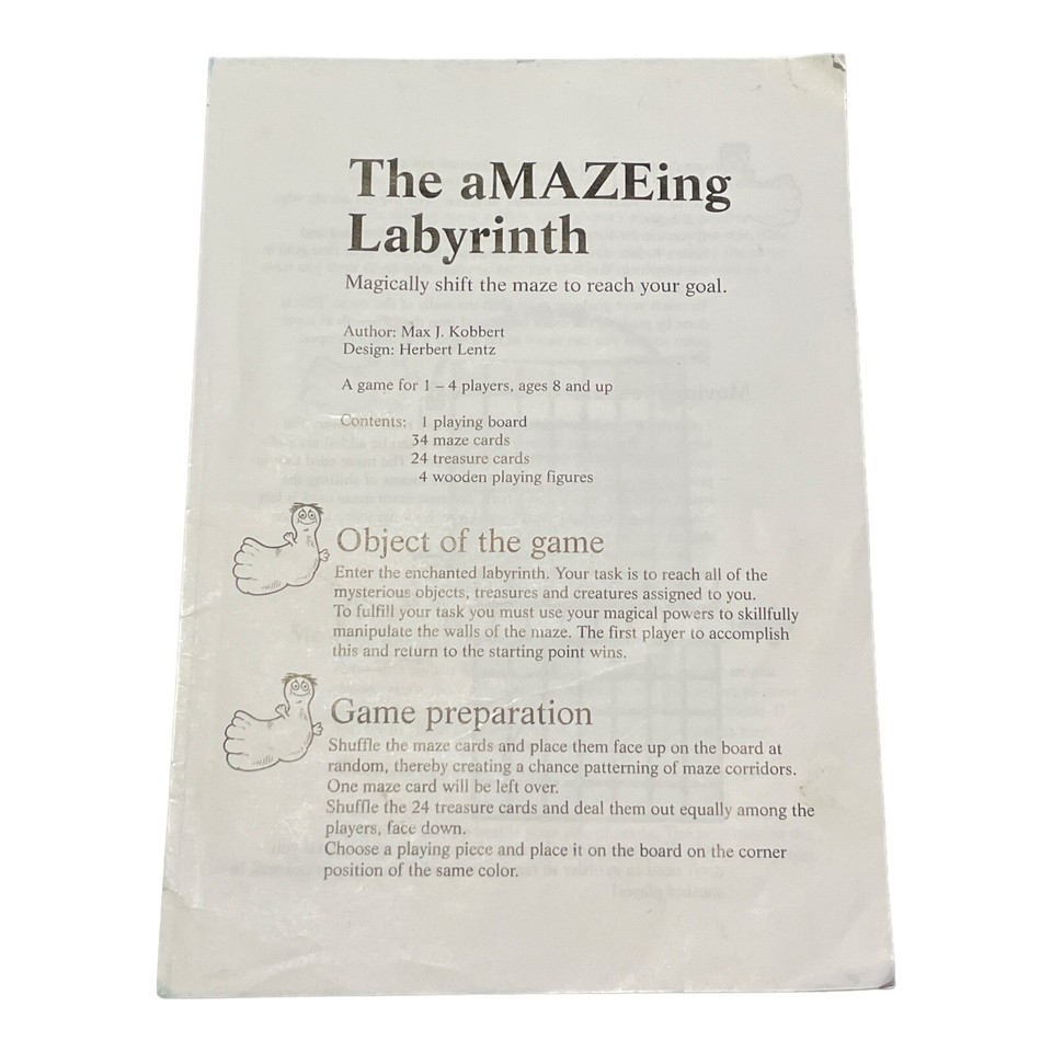 Game Parts Pieces aMAZEing Labyrinth Ravensburger 2002 Rules