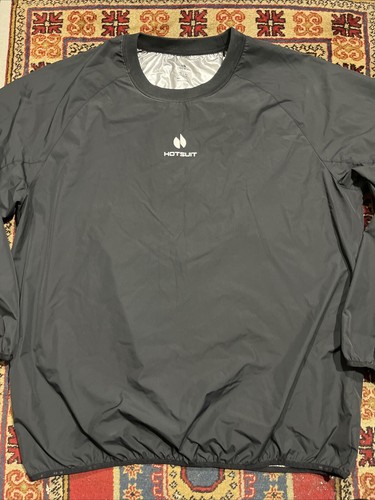 Hotsuit Pullover Herren Schwarz Schwitz Sauna Anzug Langarm Gym Workout Gr. 3XL