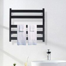5-bar Electric Heated Towel Rack Stainless Steel Minimalism Towel Warmer w/Timer