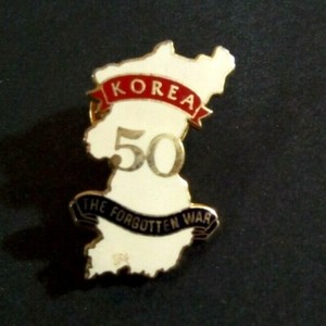 KOREA THE FORGOTTEN WAR 50th Anniversary Enameled Lapel Hat PIN or Tie Tac