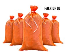 Sandbags - 10 Orange - Empty Sand Bags for Flood - Sandbag Bag Poly by Sandbaggy