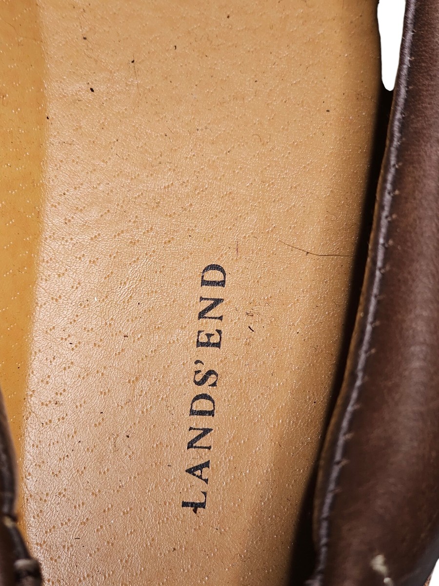 Lands End Mens 9d Brown Leather Slip on Lakewood Loafers  display picture 2