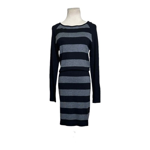 Tart black gray striped long sleeves sweater dress size Small - Picture 8 of 9
