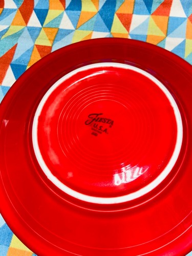NEW 4 FIESTAWARE 9” Scarlet Red LUNCH PLATES FIESTA FREE SHIPPING - Picture 6 of 6