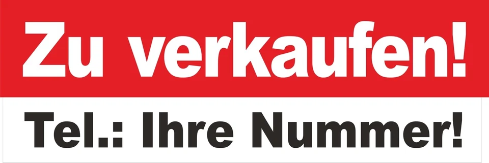 Werbebanner Zu verkaufen! PVC-Banner mit Ösen Wunschgröße, mit Ihrem Eindruck! - Bild 1 von 1