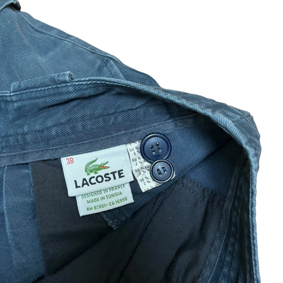 Pantalones cortos para mujer Y2K Lacoste azul marino con puños talla 38 - 30x3 plisados Foto 3 de 4