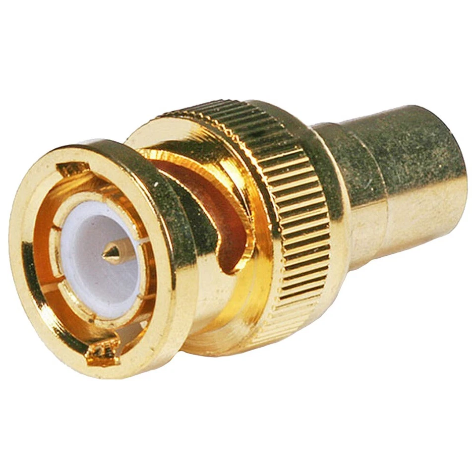3 Pcs BNC Male to RCA Female Coax Coaxial Cable Connector Adapter CCTV Gold - Image 3 of 3