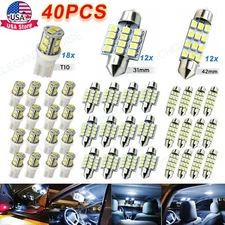 For Lexus 40pcs LED Interior Lights Bulbs Kit Car Trunk Dome License Plate Lamps