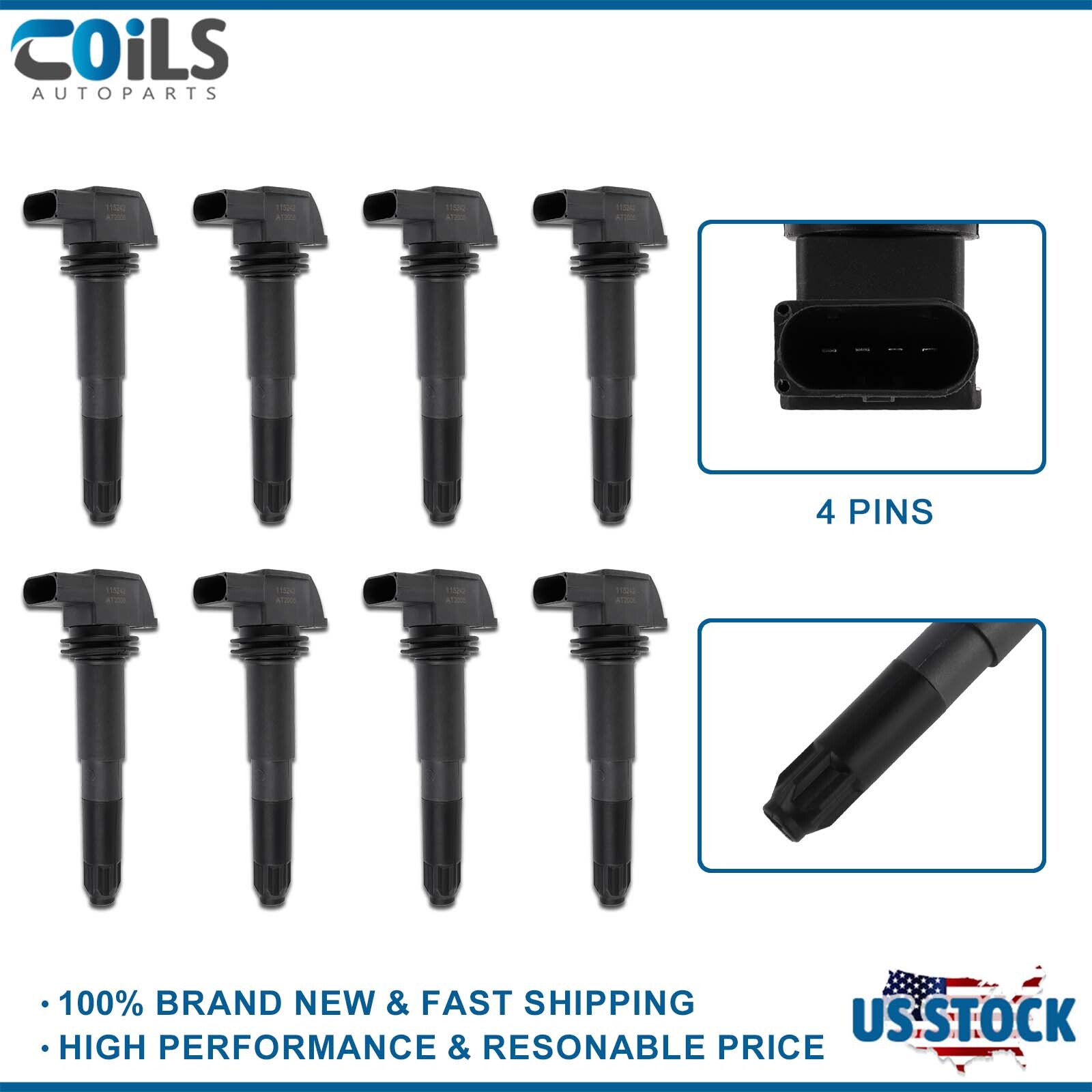 8 Pcs Ignition Coil For Porsche Carrera GT 5.7L V10 2004 2005