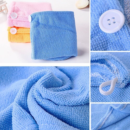 6 pz TAPPO TESTA BAGNO TURBANTE CAPELLI SPESSI ROSA TORSIONE AVVOLGENTE MICROFIBRA ASCIUGATURA RAPIDA - Foto 3 di 3
