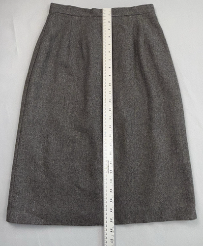 Michele Skirt Women's 10 Gray Wool Midi Lined Back Slit Made in USA Vintage - Picture 8 of 10