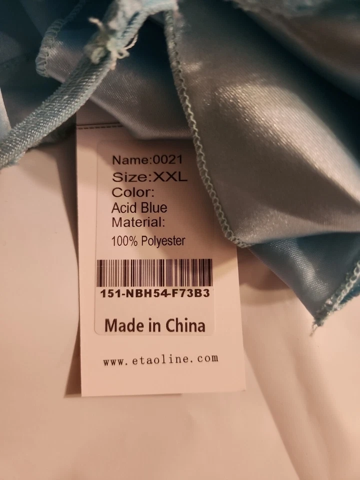 Etaoline Chemise, Camisón Azul Alto Bajo con Corpiño de Encaje Nuevo con Etiquetas XXL Foto 4 de 4