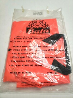 Bata Heavy Weight Reinforced PVC Jacket with Hood Orange XL