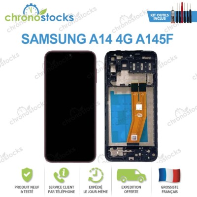 Écran Complet Noir Pour Samsung Galaxy A14 4G (A145F) - Avec Châssis, Neuf !