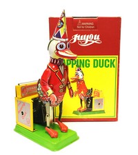 BRAND NEW JUYOU RAPPING DUCK JMT 56 WIND UP TIN TOY MINT