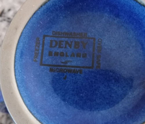 Denby England Blue Green Stoneware Footed Mug and Luncheon Plate - Picture 2 of 10