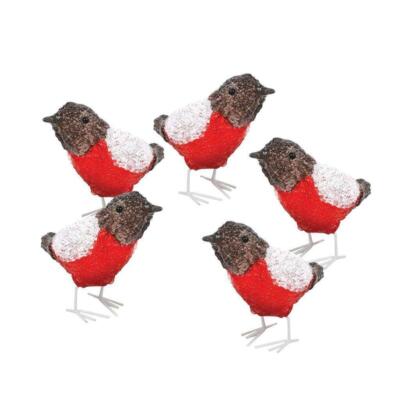 5x LED Rotkehlchen Lichterkette 30 LEDS Weihnachtsschmuck Deko Innen/Außen 