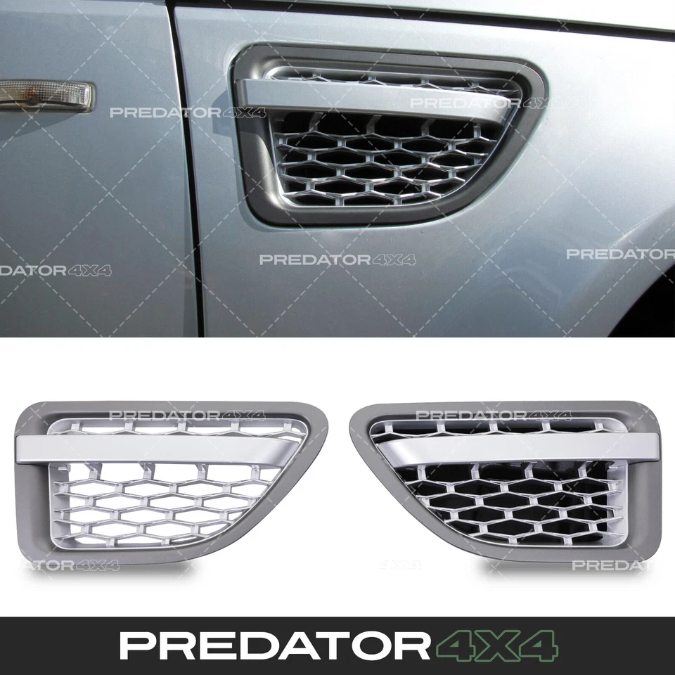 GREY SILVER FRONT WING SIDE AIR INTAKE VENTS FOR RANGE ROVER SPORT L320 05-09