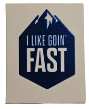 Guerrilla Gravity OEM Frame Decal "I Like Goin' Fast" 1.5" x 2.25" Blue