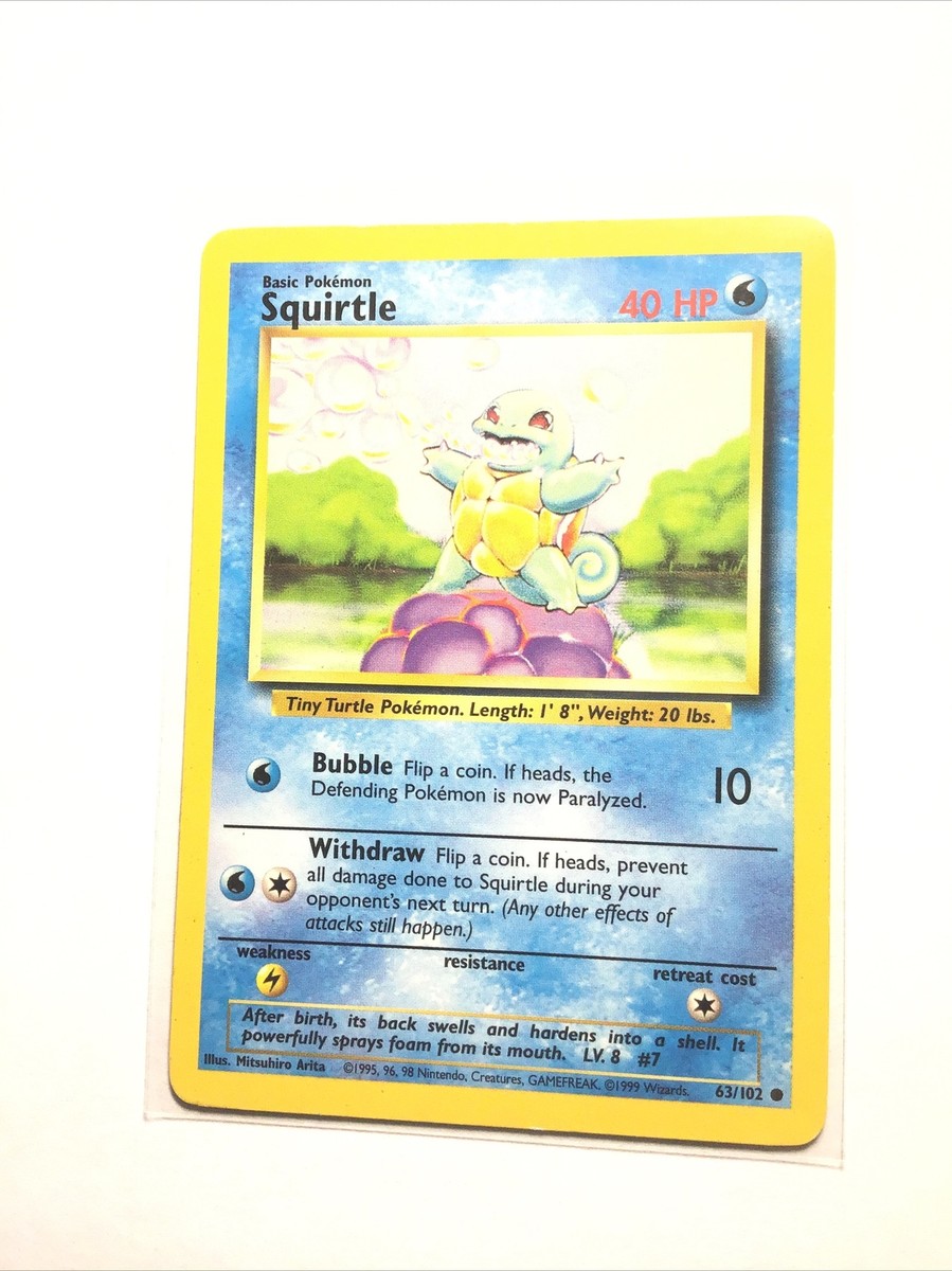 squirtle pokemon card value 63/102 [1W] Withdraw SQUIRTLE - 63/102 - Base