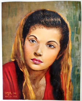 A Girl Of Pekalongan By Omar Yahya Rare Vintage Art Print