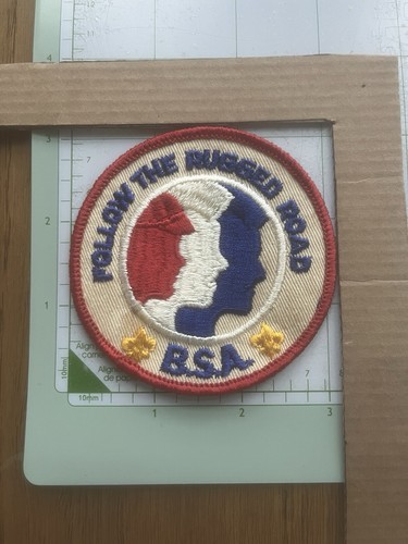 Triplet Silhouette Follow The Rugged Road - BSA Scout Patch - Vintage 1960s - Bild 1 von 2