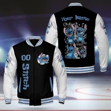 Personalized Stitch Emotions Stitch Moods Lilo & Stitch Cracking Baseball Jacket