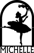 Dance Art Sign - Personalized Name Sign: Arched Ballerina Dancer- Made in USA