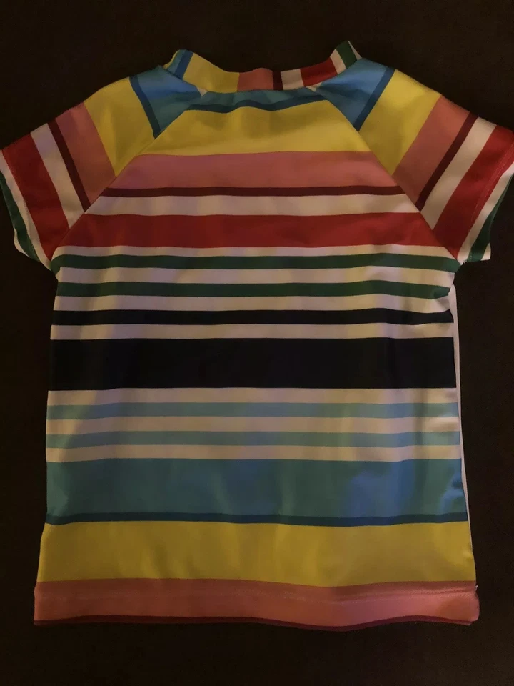 Top de natación Gymboree surfista niña ondulada tabla rayas manga corta niñas 6. (1C) Foto 3 de 4