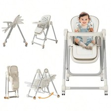 New 3-in-1 Baby High Chair Swing Adjustable Feeding Chair With Wheels