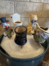 Vintage Ceramic Plant Watering Stakes Cat Clo...