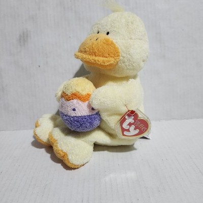 Ty Pluffies Quackies Plush Duck Yellow Stuffed Animal 2005 Easter Egg