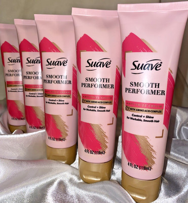 5X Suave Smooth Performer Anti-Frizz Styling Smoothing Cream Control Shine 4 oz